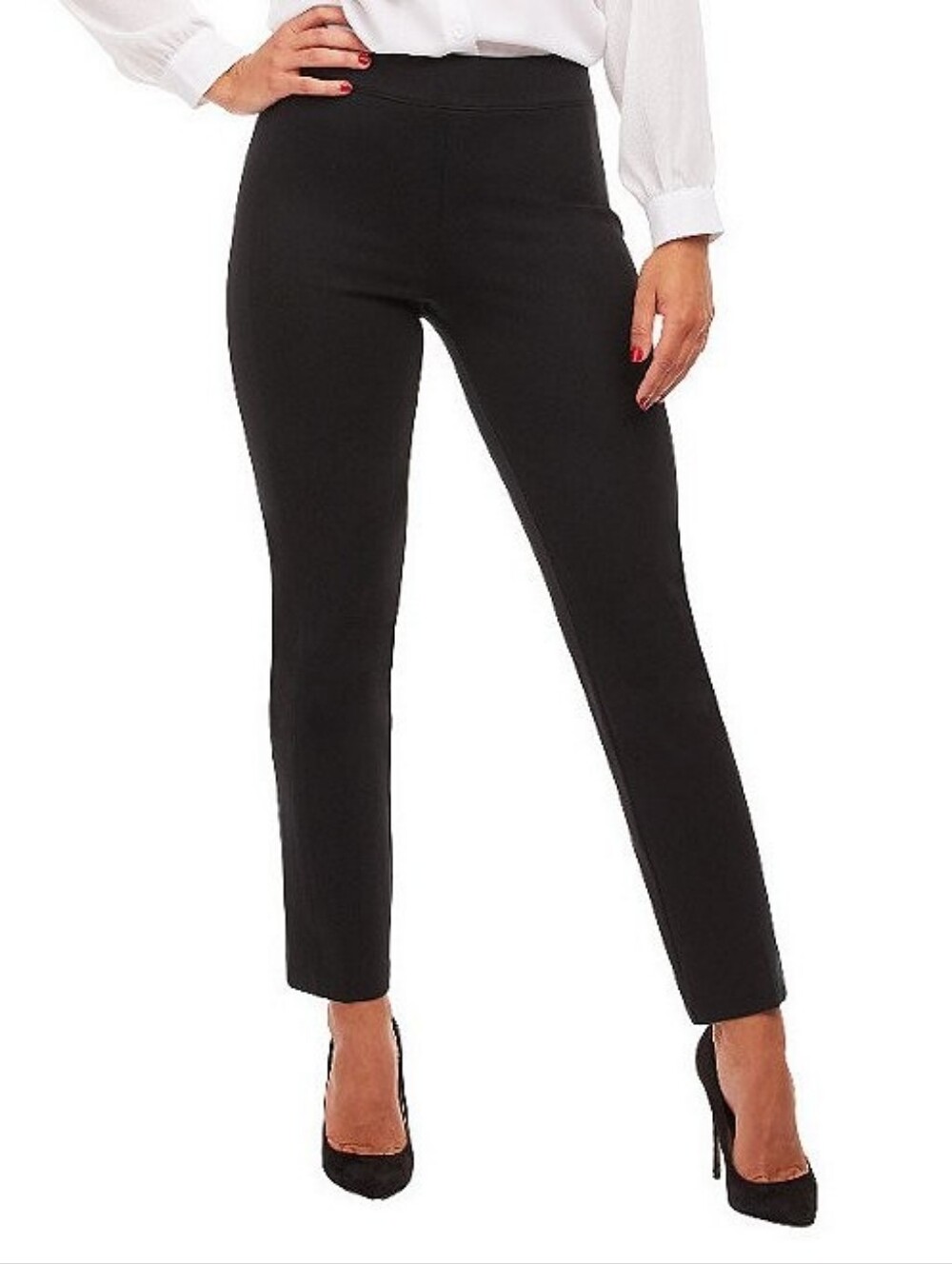 Spanx Perfect Pant Ponte Slim Straight Skinny Black Small Petite Sp Short